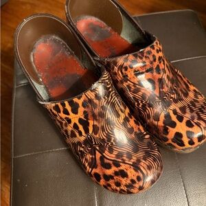 Dansko Leopard Print Mules